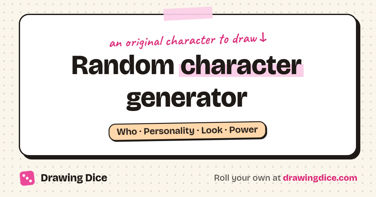 Random Character Generator: OC Ideas to Draw | Drawing Dice